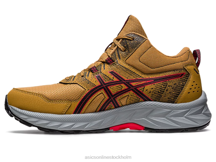 Asics gel-venture 9 mt män D6D0121 tan presidio/elektrisk röd