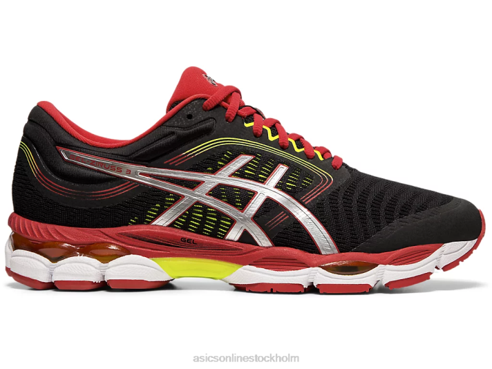Asics gel-ziruss 3 män D6D02103 svart/hastighetsröd