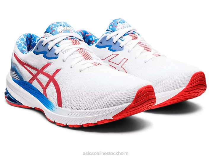 Asics gt-1000 11 män D6D01278 vit/elektrisk röd