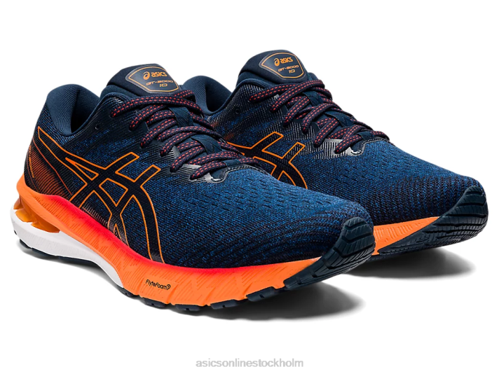 Asics gt-2000 10 män D6D01474 mako blå/chockerande orange