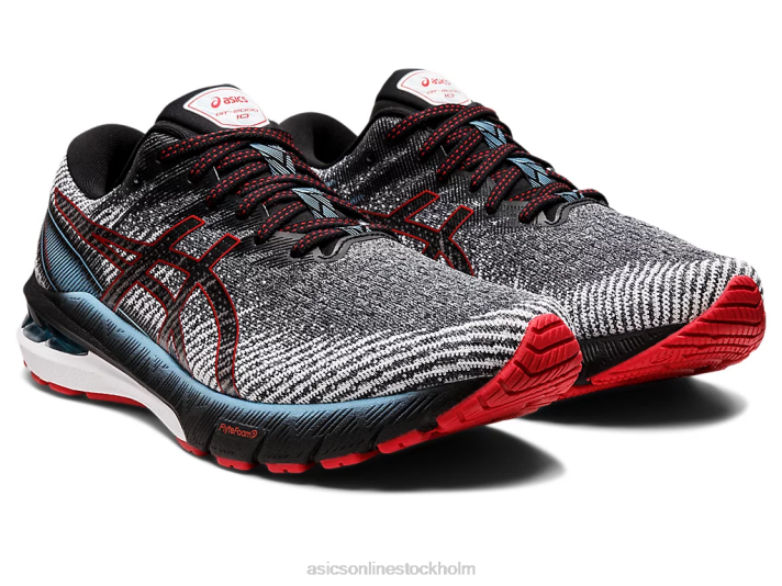 Asics gt-2000 10 män D6D01858 svart/hastighetsröd
