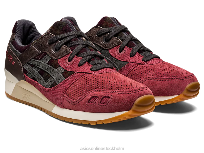 Asics gel-lyte iii og män D6D0747 bringa röd/obsidian grå