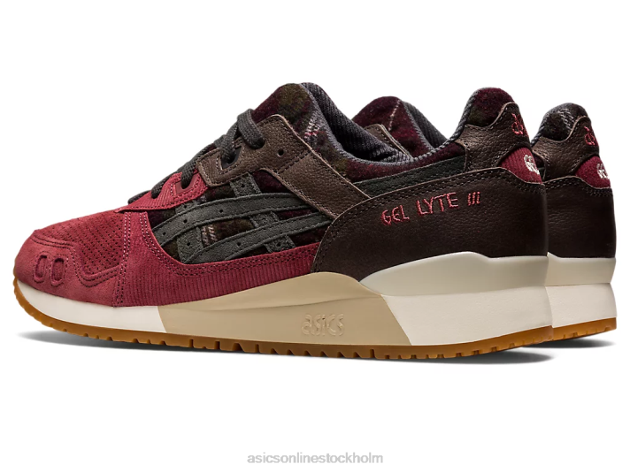 Asics gel-lyte iii og män D6D0747 bringa röd/obsidian grå