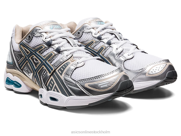 Asics gel-nimbus 9 män D6D01000 vit/stålgrå