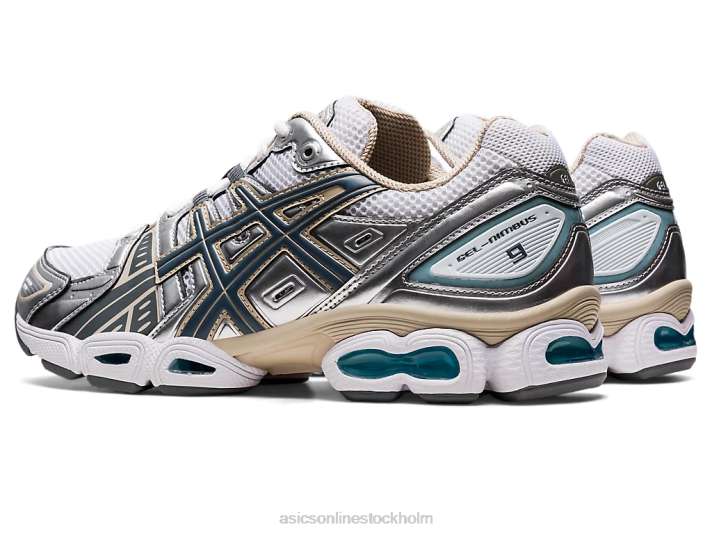 Asics gel-nimbus 9 män D6D01000 vit/stålgrå