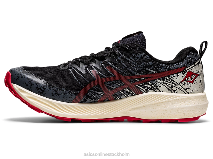 Asics fuji lite 2 män D6D01661 svart/elektrisk röd
