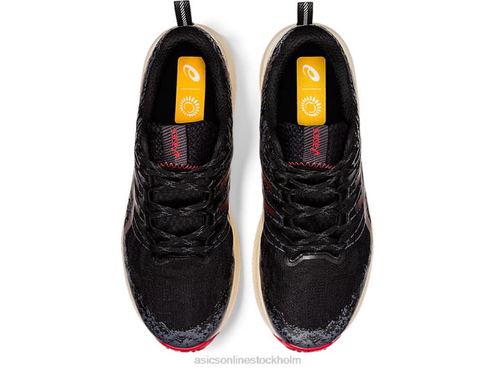 Asics fuji lite 2 män D6D01661 svart/elektrisk röd