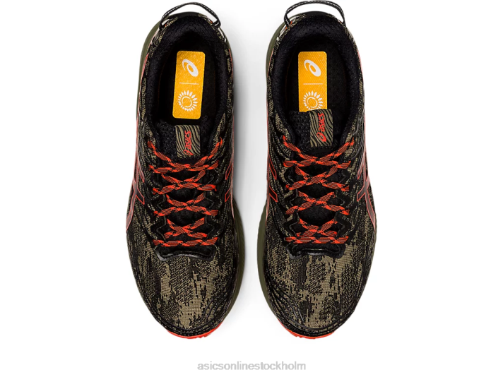 Asics fuji lite 3 män D6D0735 mantelgrön/körsbärstomat