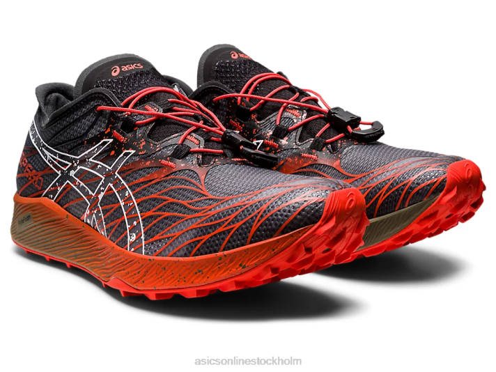 Asics fujispeed män D6D0976 svart/körsbärstomat