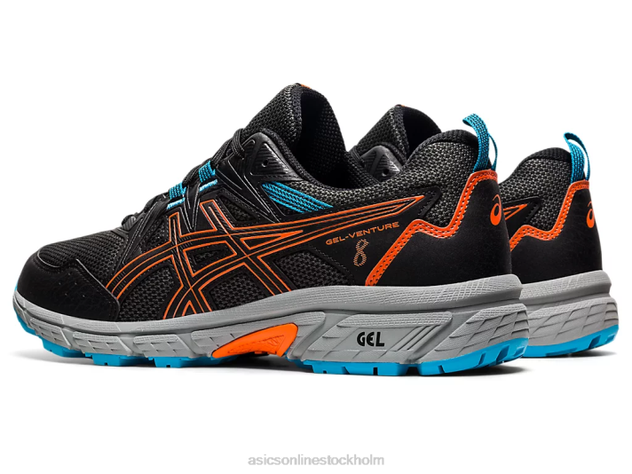 Asics gel-venture 8 män D6D01898 svart/ringblomma orange