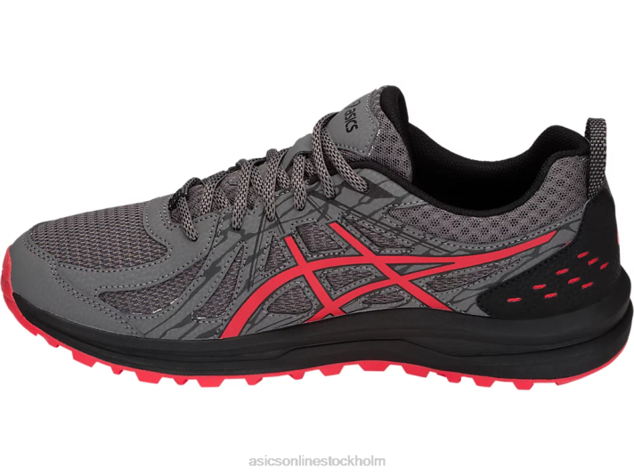 Asics täta spår män D6D02074 kol/röd varning