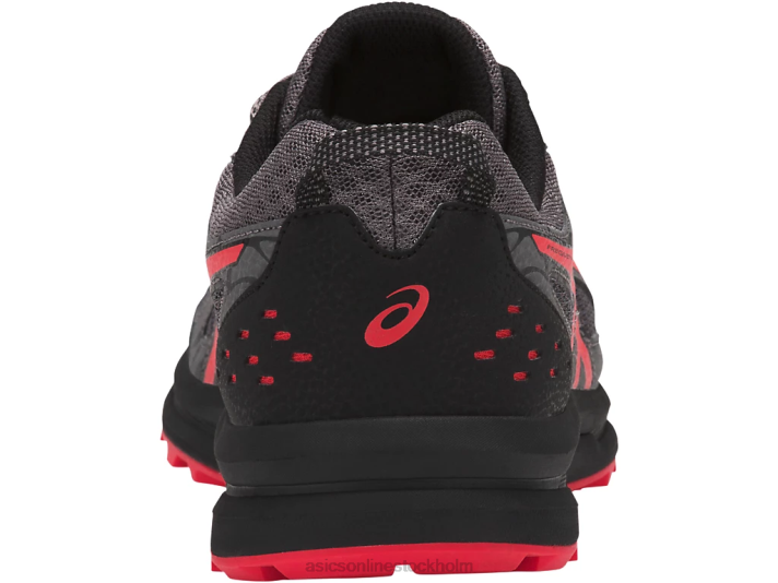 Asics täta spår män D6D02074 kol/röd varning