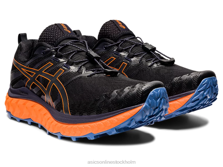 Asics trabuco max män D6D01485 svart/chockerande orange