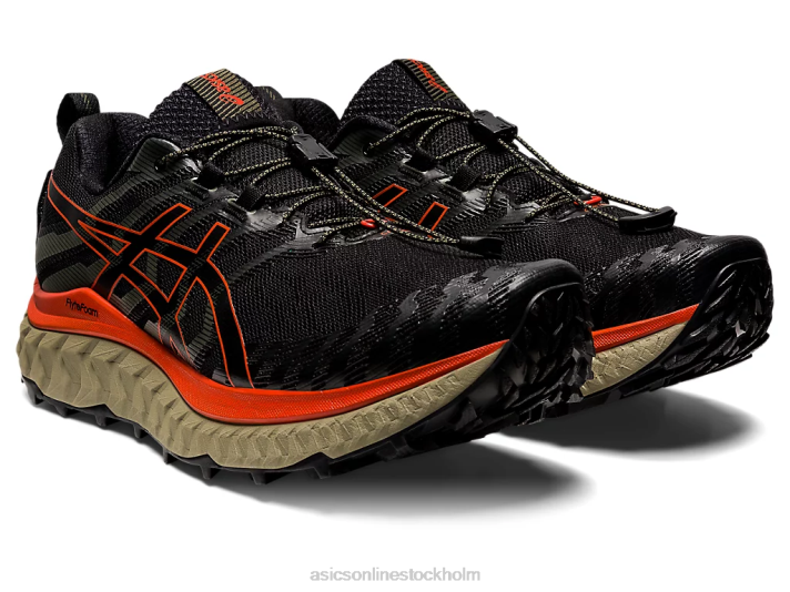 Asics trabuco max män D6D0929 svart/körsbärstomat