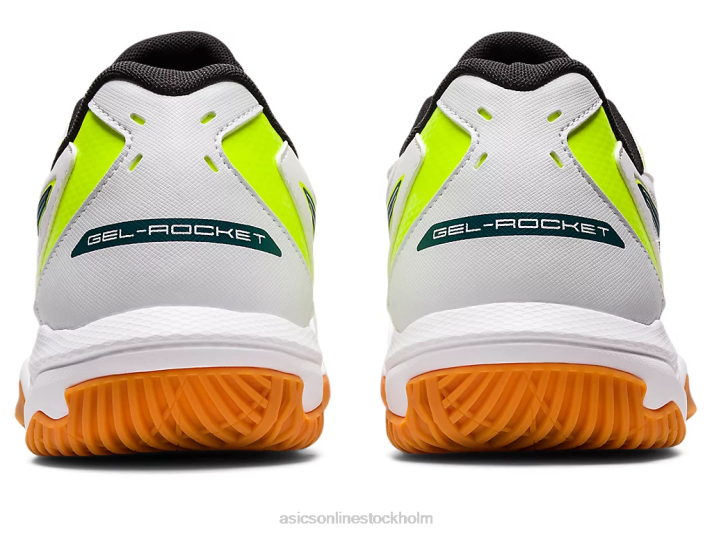 Asics gel-rocket 10 män D6D01131 vit/sammetsfuru