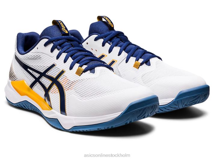 Asics gel-taktik män D6D01132 vitt/djupt hav